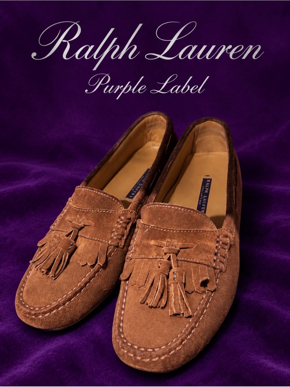 Ralph Lauren - Purple Label 💜Suede Tassel Loafers in Chestnut